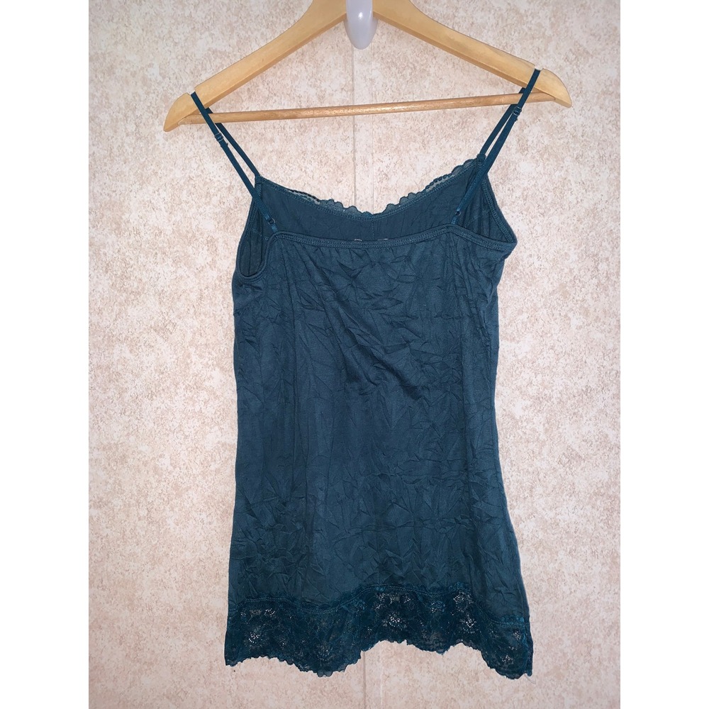 Maurices Camisole Teal Lace Trim Spaghetti Strap Tank Top Women's Medium - Picture 4 of 10